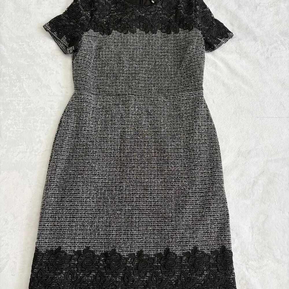 Karl Lagerfeld Paris Floral Embroidered Workwear Dress Women's 10 Office Siren